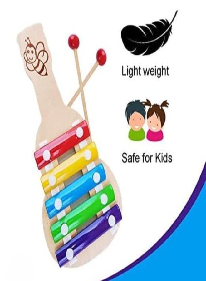 Manos Xylophone Wooden mini Size Guitar Shape Toy for Kids Pack of 1 - Image 4